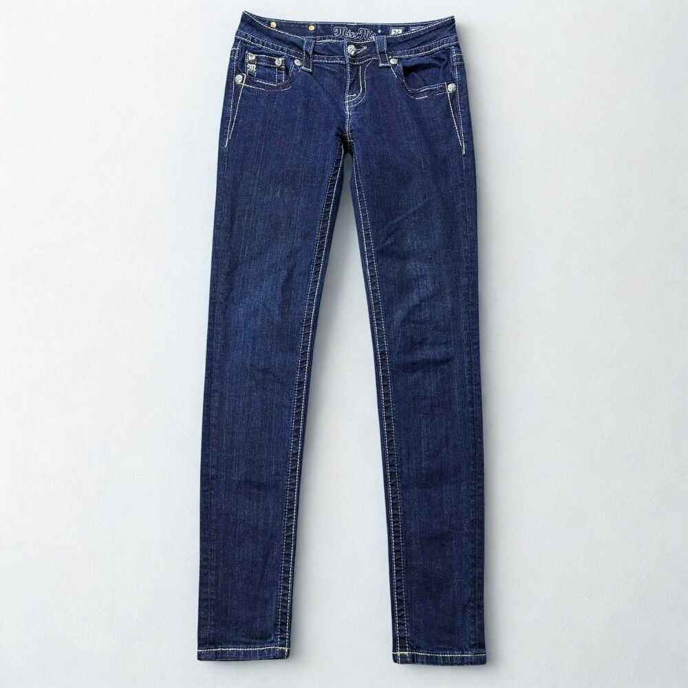 Miss Me Women's Jeans Signature Skinny Size 26 Dark Wash Flap Pocket Denim